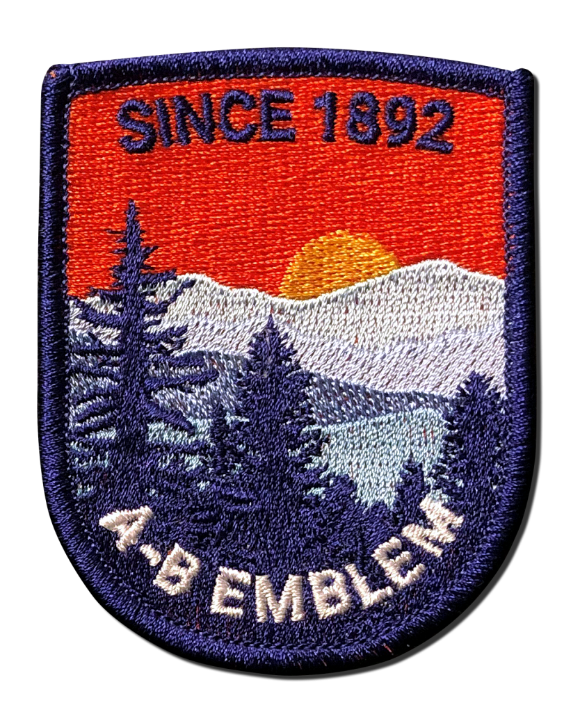 Fully Embroidered patch image. This type of embroidered patch is all stitching. The backing twill does not show.